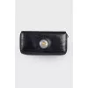 Leather wallet with brand logo