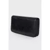 Leather wallet with brand logo