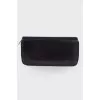 Leather wallet with brand logo