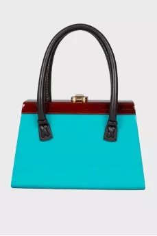 Blue trapezoid bag