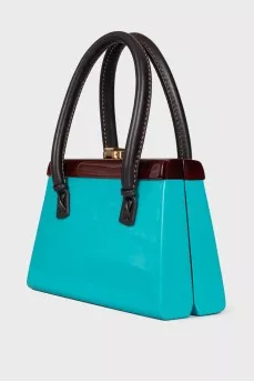 Blue trapezoid bag