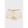 Milk leather shorts