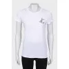 T-shirt with sequin logo