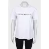 White T-shirt with brand logo