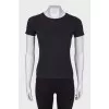 Black T-shirt with sequin logo