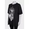 T-shirt with print and stones