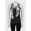 Black printed tank top