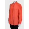 Coral shirt with pockets