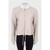 Beige leather jacket