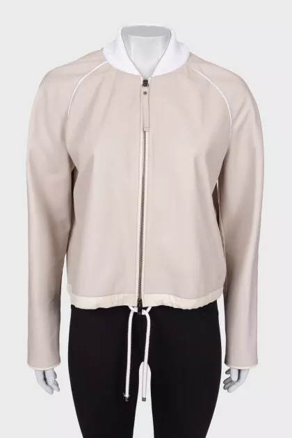 Beige leather jacket