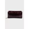 Lacquer wallet in cherry color