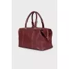 Burgundy leather handbag 
