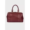 Burgundy leather handbag 