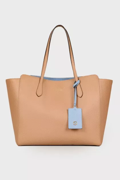 Swing Two Tone Beige and Blue Shopper bag