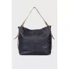Dark blue leather bag