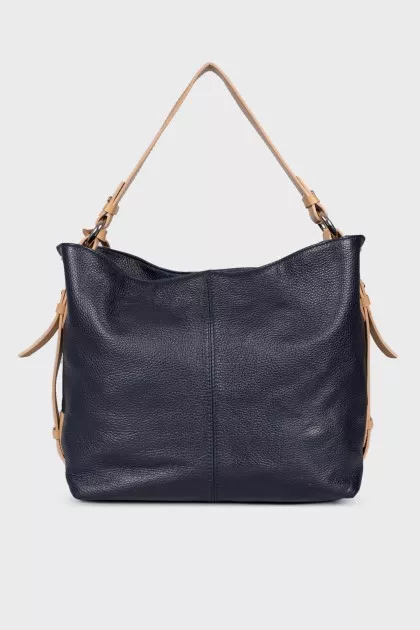 Dark blue leather bag