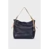 Dark blue leather bag