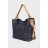 Dark blue leather bag