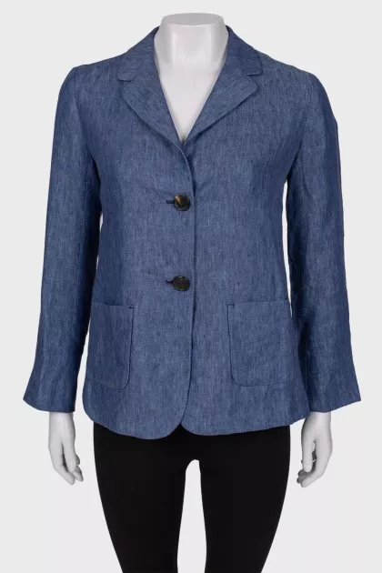 Linen jacket with pockets