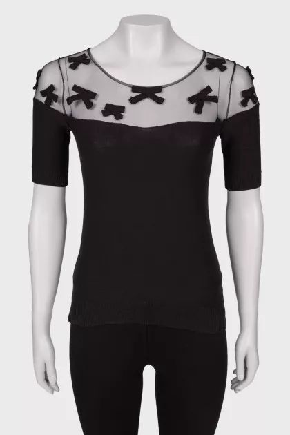 Black mesh T-shirt