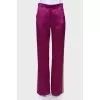 Purple trousers with stripes