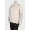 Men's beige silk T-shirt