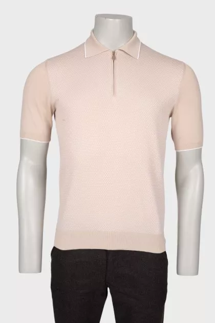 Men's beige polo shirt
