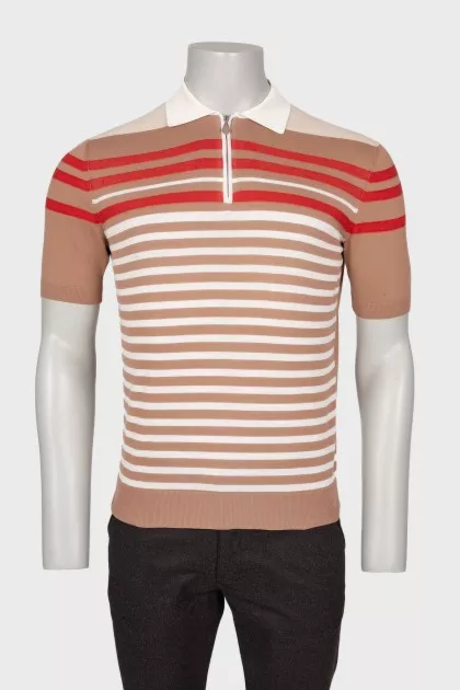 Men's striped polo