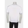 Men's white T-shirt with blue stripes