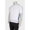 Men's white T-shirt with blue stripes