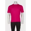 Men's silk crimson T-shirt