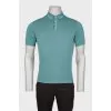 Men's green button-down polo