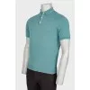 Men's green button-down polo
