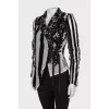 Asymmetrical black and white jacket