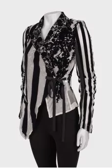 Asymmetrical black and white jacket