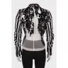Asymmetrical black and white jacket
