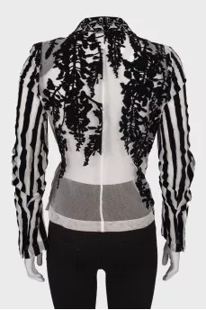 Asymmetrical black and white jacket