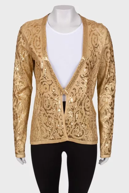 Gold sequin cardigan