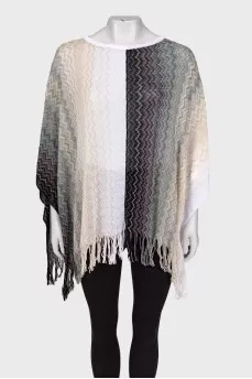 Gradient print poncho