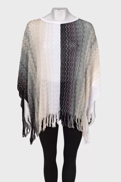 Gradient print poncho