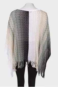 Gradient print poncho