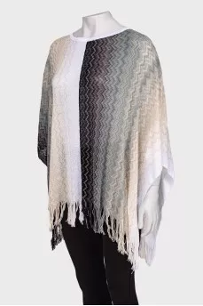 Gradient print poncho