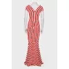 Striped maxi dress with tag