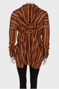 Shirt with fur on ties