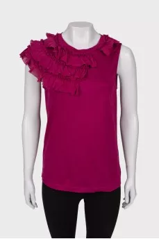 Pink ruffled top