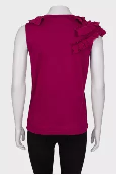 Pink ruffled top