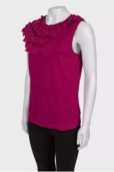 Pink ruffled top