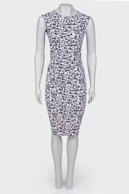 Black and white draped dress