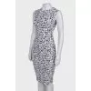 Black and white draped dress