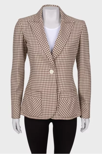 Plaid jacket with pockets
